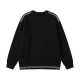 Black Crewneck Sweatshirt with Silver Chain Accents