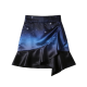 Starry Night Ombre Satin Asymmetrical Mini Skirt